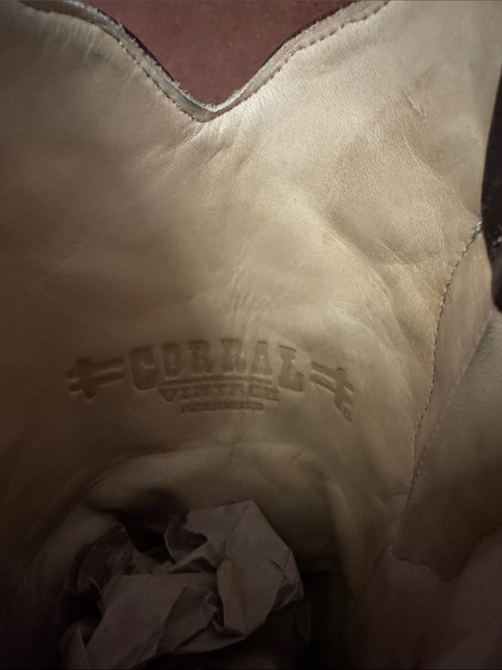 Corral Brown Tooled Leather Western Heeled Boots - Picture 2 of 5